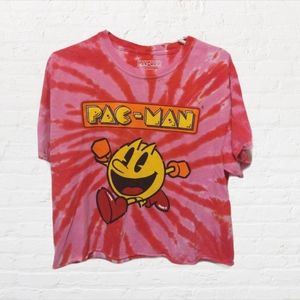 Y2K Pac-Man Tie Dye Cropped Printed T-shirt